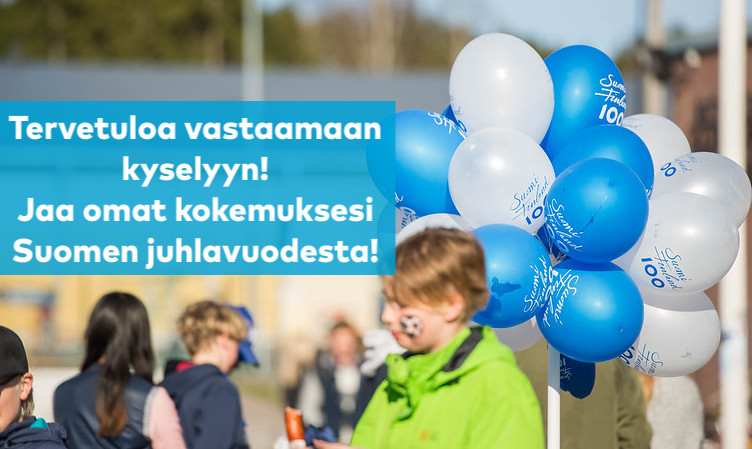 Kyselyn kuvituskuva, ihmisiä ja ilmapalloja, valokuva Visit Porvoo